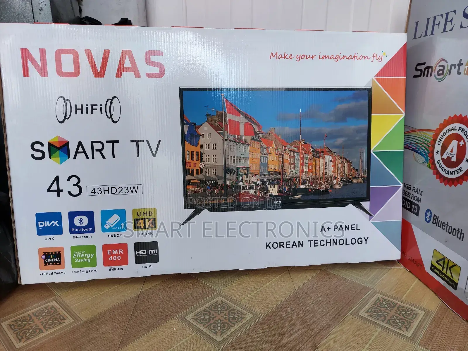 Novas 43 Inch Tv Double Glass Smart