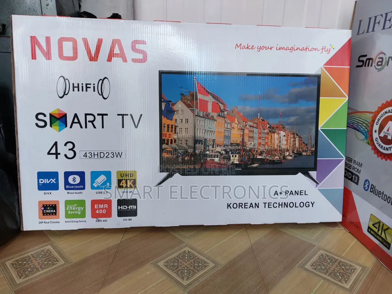 Novas 43 Inch Tv Double Glass Smart