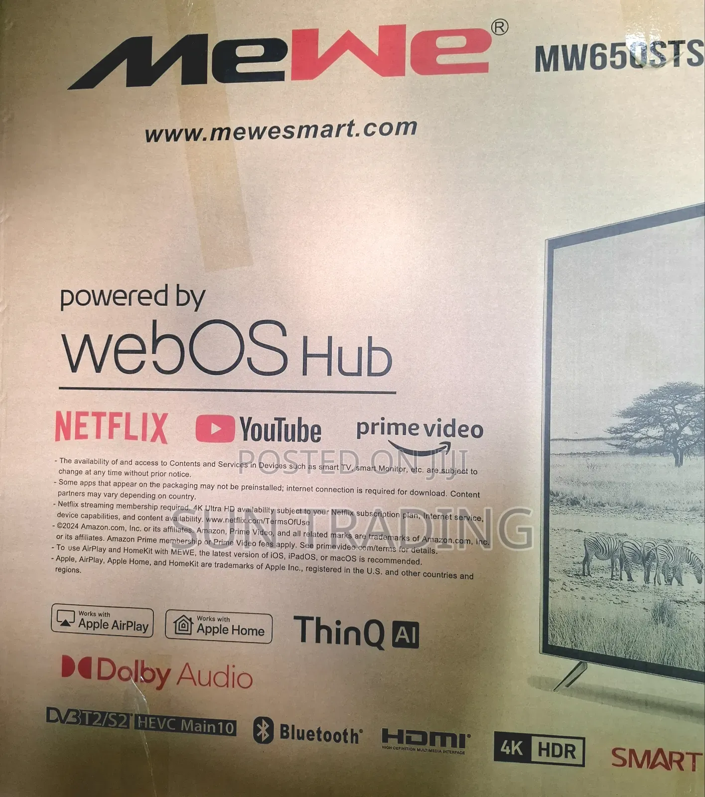 2025 Mewe 65" Silver Frame Webos Double Glass Television