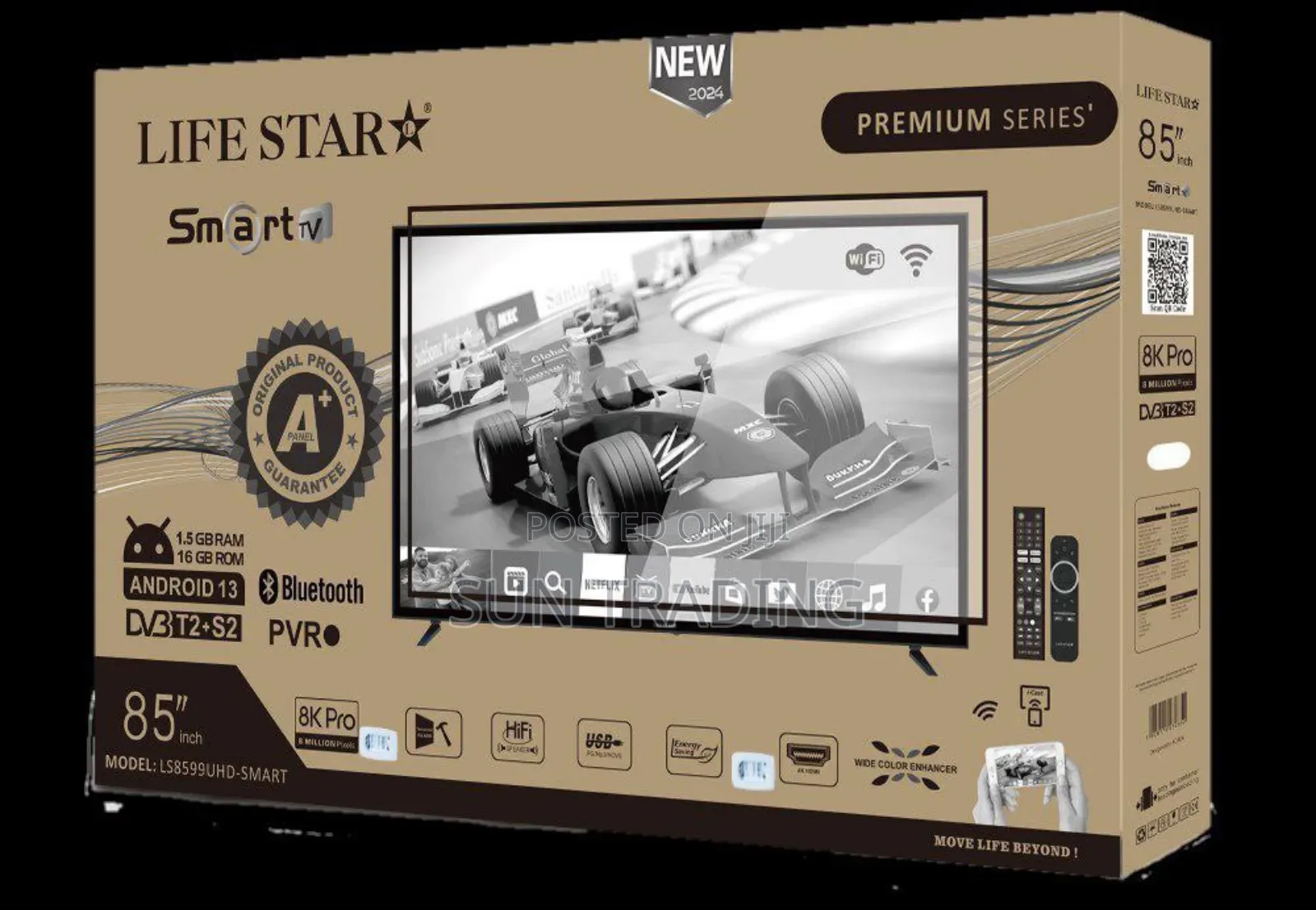 Lifestar 85" 8kpro Uhd Smart Double Glass Television | 2025