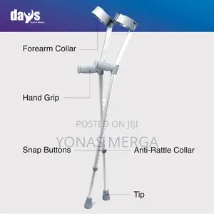 Forearm Crutches W/Partially Enclosed Cuff Flexible Hinge