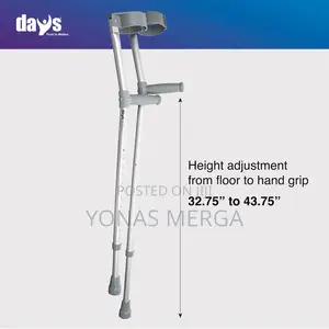 Forearm Crutches W/Partially Enclosed Cuff Flexible Hinge