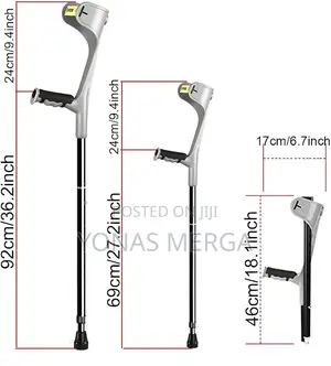 Aluminum Elbow Crutch With Reflectors and Elbow Rest Straps