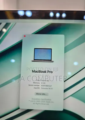 New Laptop Apple MacBook Pro 2021 M1 8GB Apple M2 SSD 256GB