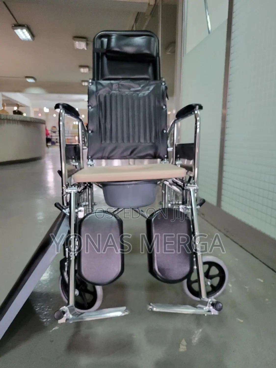 Toilet Commode Wheelchair Bariatric With 24"Wheels,Disabled