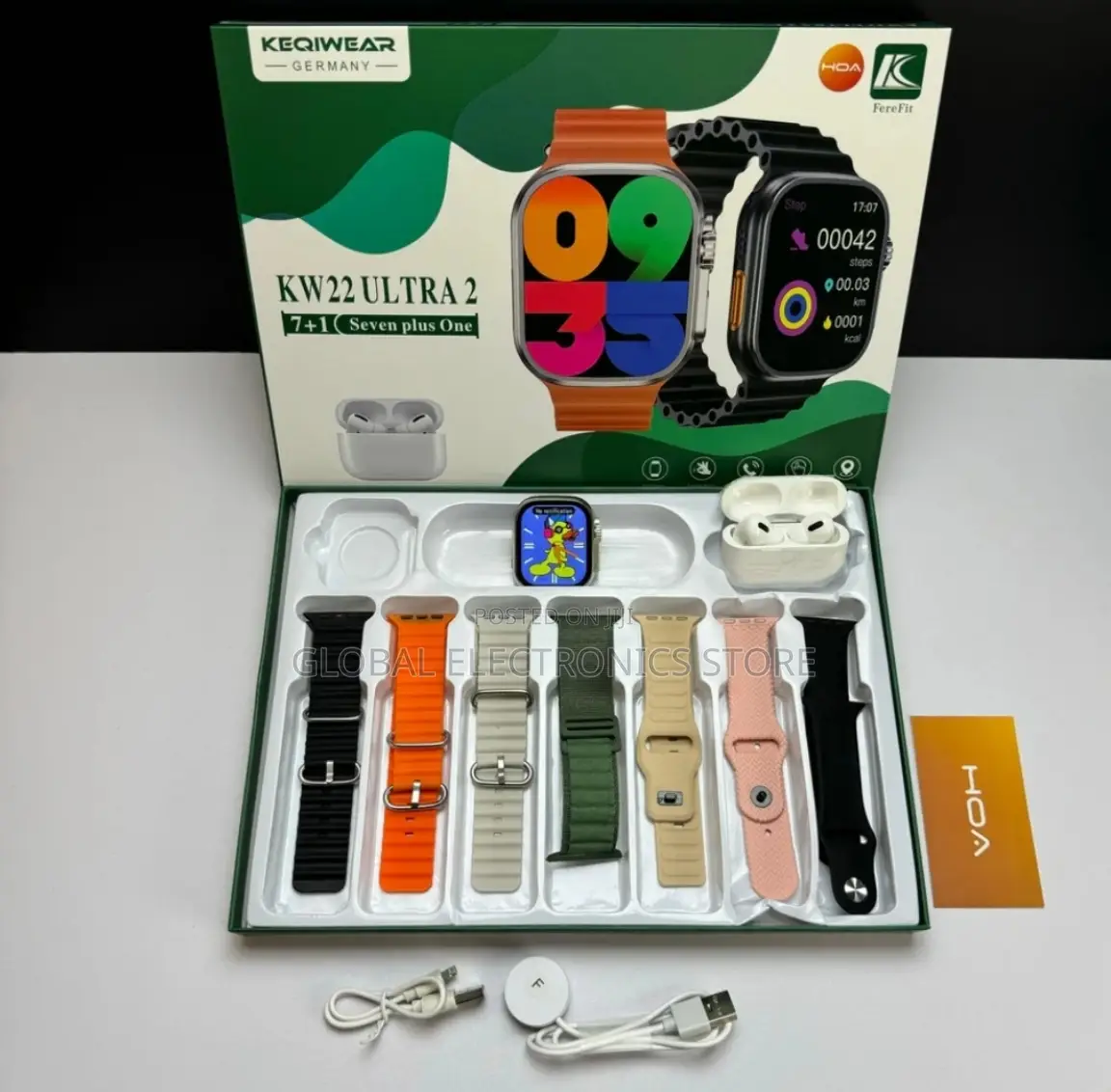 Original የጀርመን Brand የሆነ 7 መቀያየሪያ እና Airpods ያለው Smart Watch