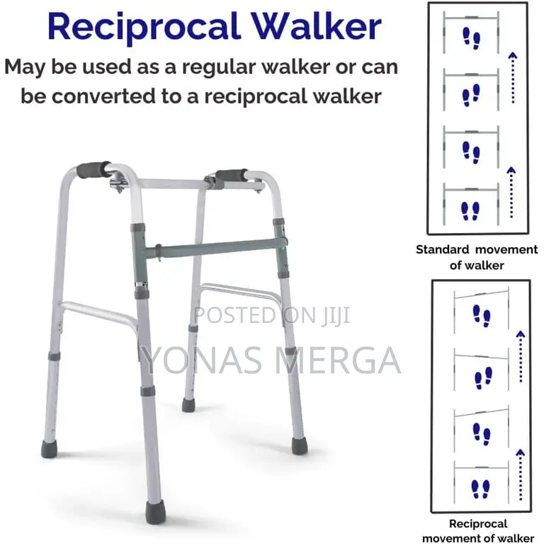 Height-Adjustable Aluminum Walker W/ Horizontal Stabilizing