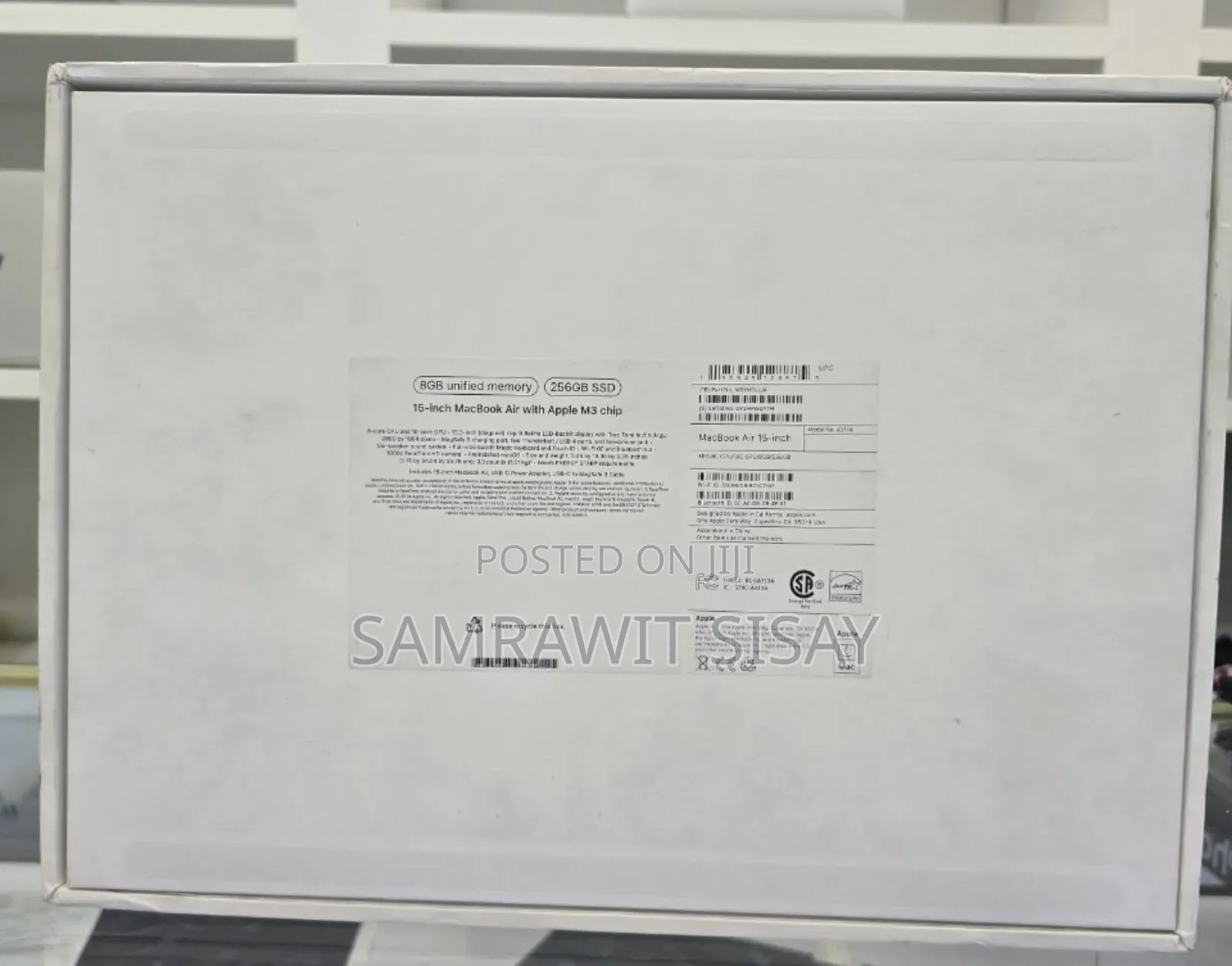 New Laptop Apple MacBook Air 8GB Apple M3 SSD 256GB