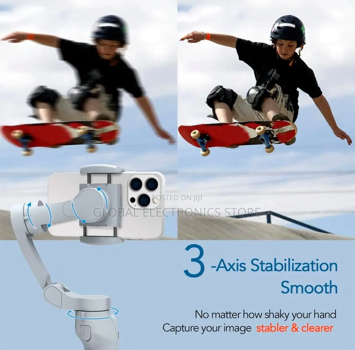 3-Axis Gimbal With AI Face Tracking Smartphone Stabilizer