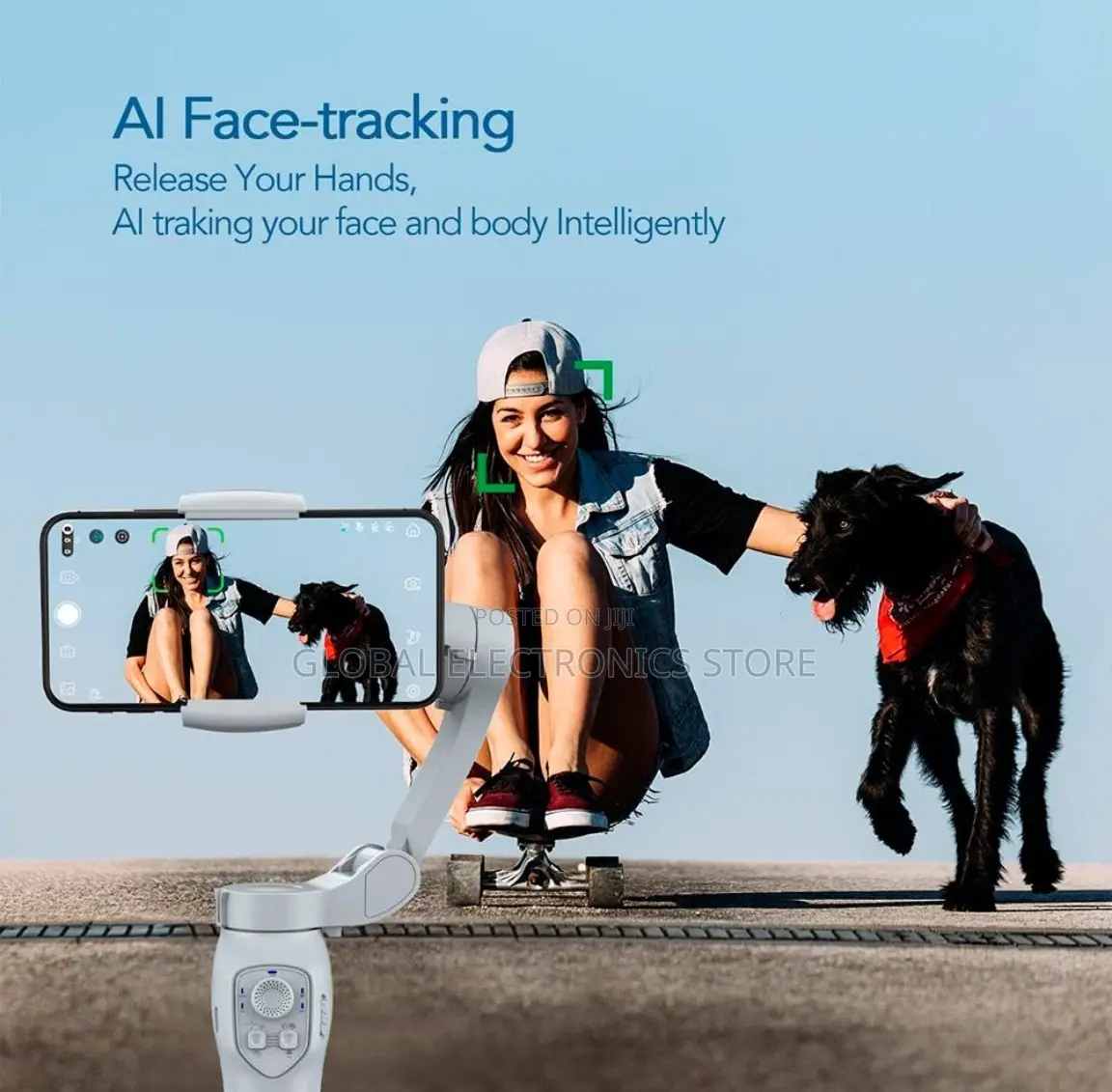 3-Axis Gimbal With AI Face Tracking Smartphone Stabilizer