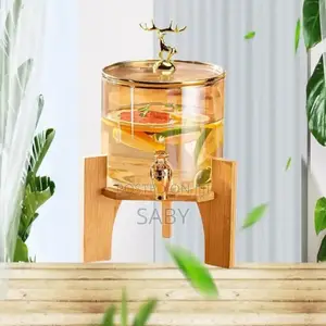 Photo - Glass Dispenser Jar With Bamboo Stand