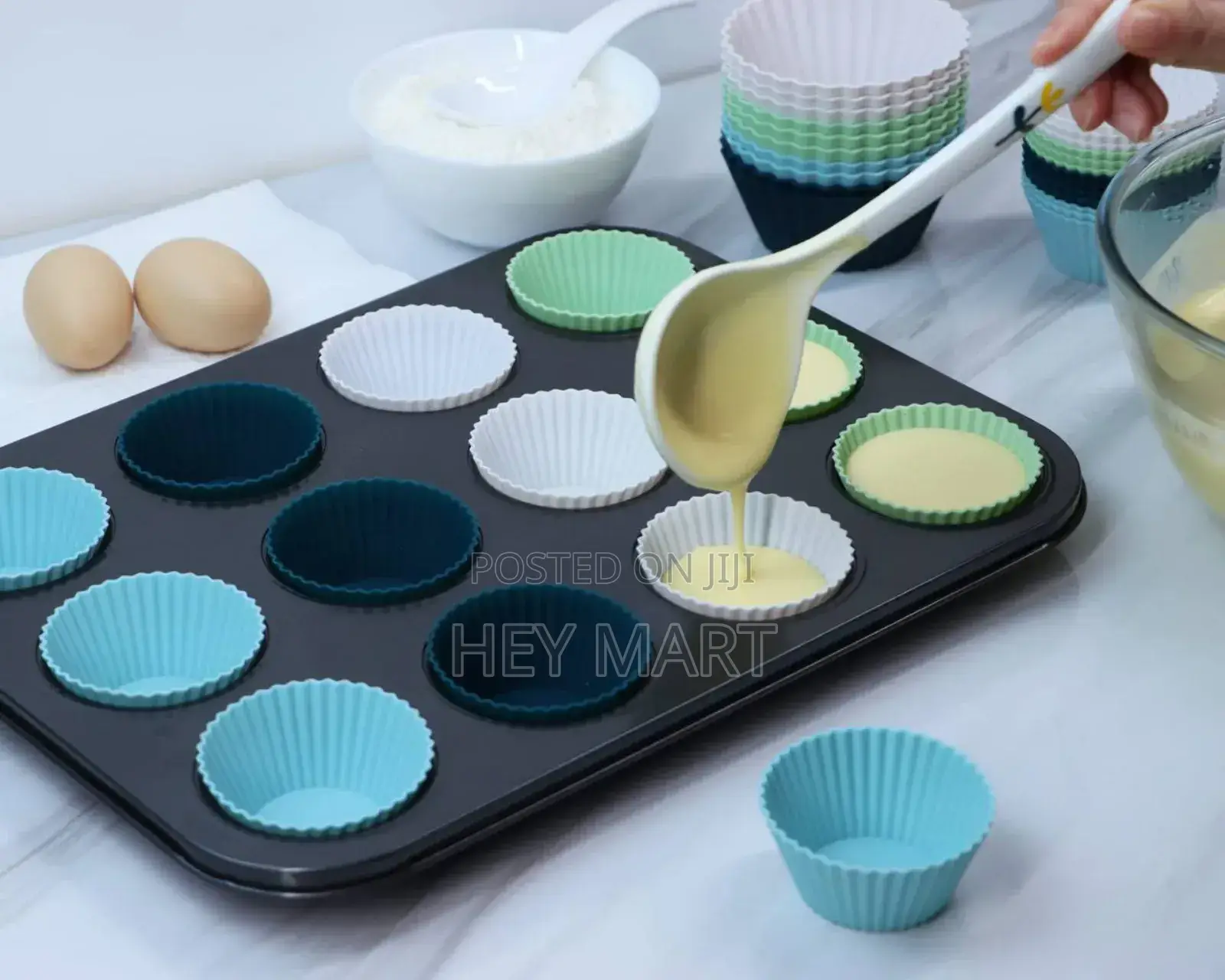 12 Holes Cup Silicon Baking Molds Muffin Pan