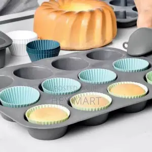 12 Holes Cup Silicon Baking Molds Muffin Pan