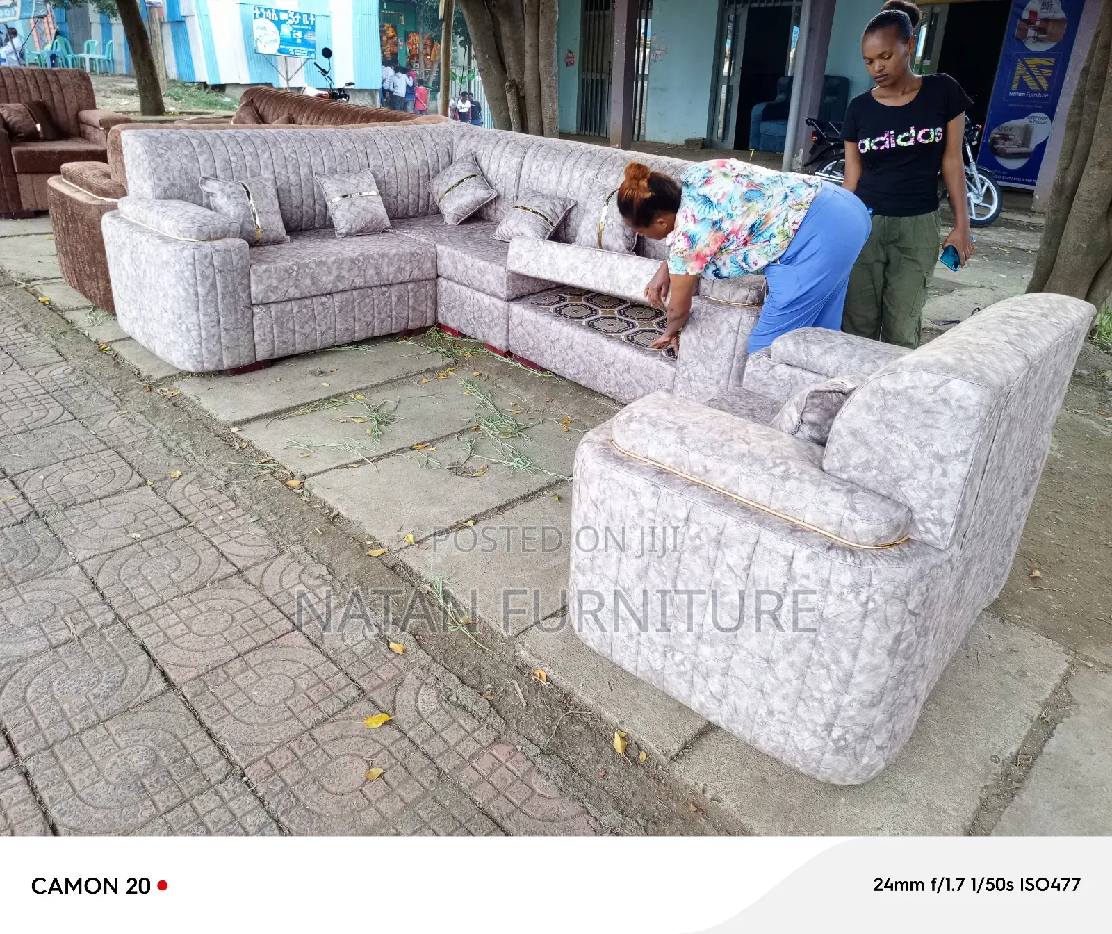 ሶፋ(Sofa Full Set)Made of ማለዳ HD#1 Sponge Qlty Wood Materal