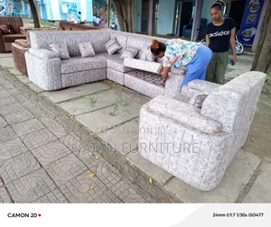 Photo - ሶፋ(Sofa Full Set)Made of ማለዳ HD#1 Sponge Qlty Wood Materal