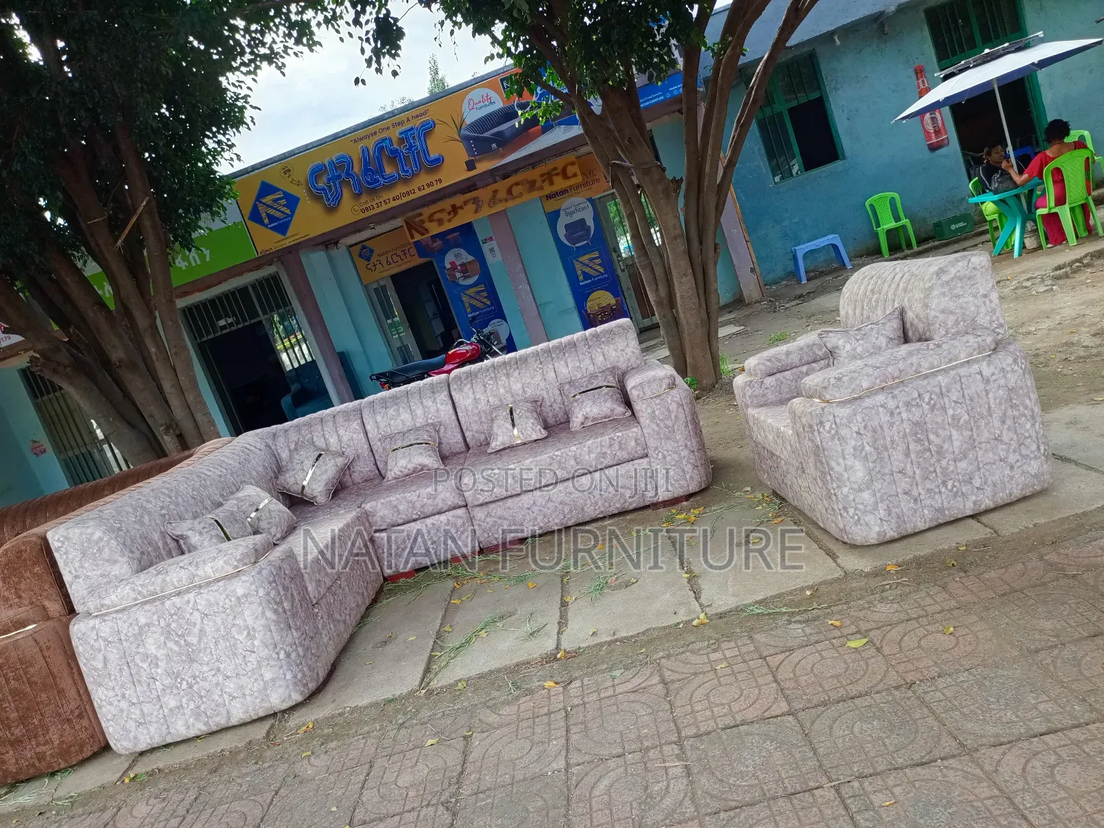 ሶፋ(Sofa Full Set)Made of ማለዳ HD#1 Sponge Qlty Wood Materal