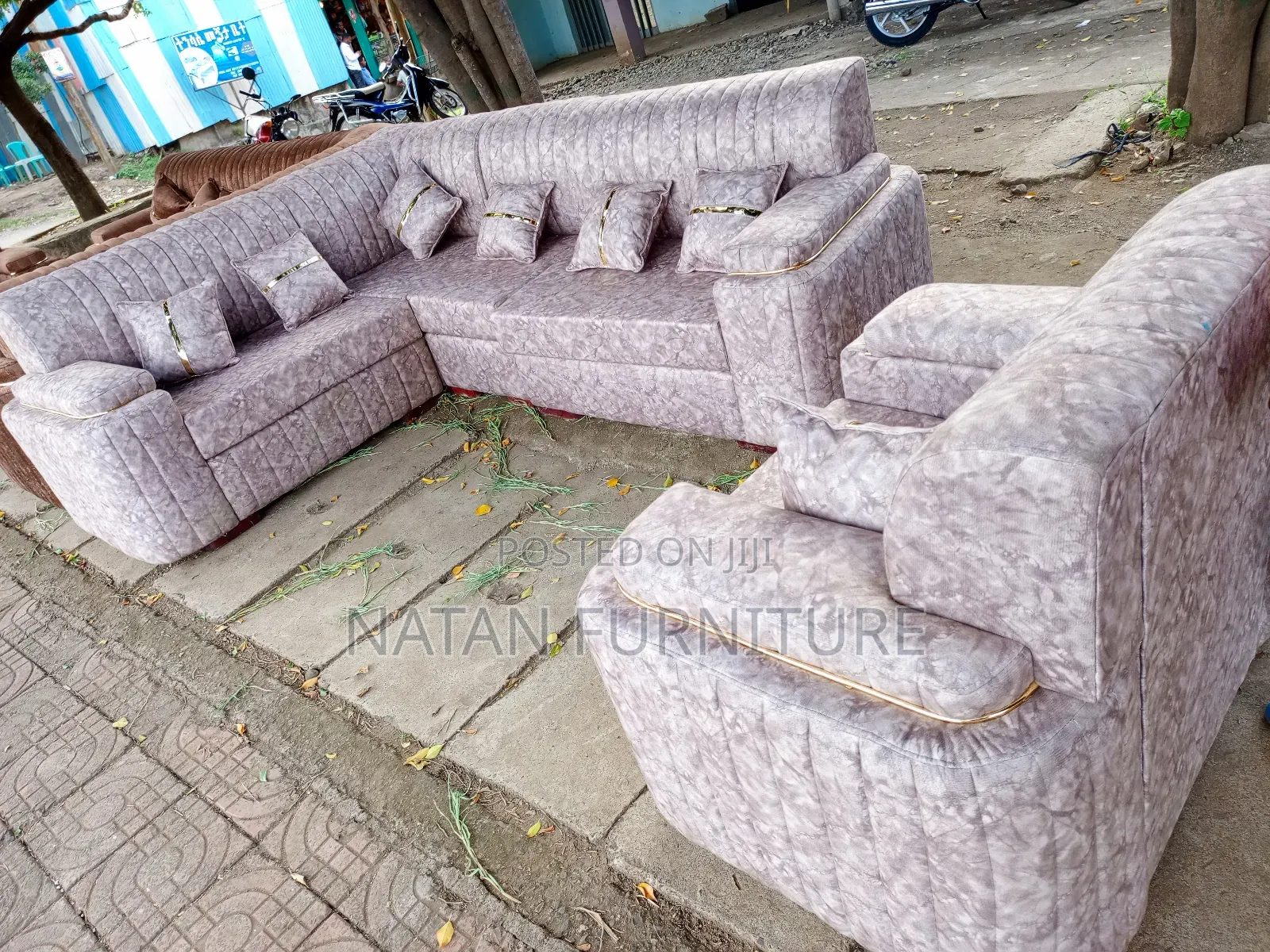 ሶፋ(Sofa Full Set)Made of ማለዳ HD#1 Sponge Qlty Wood Materal