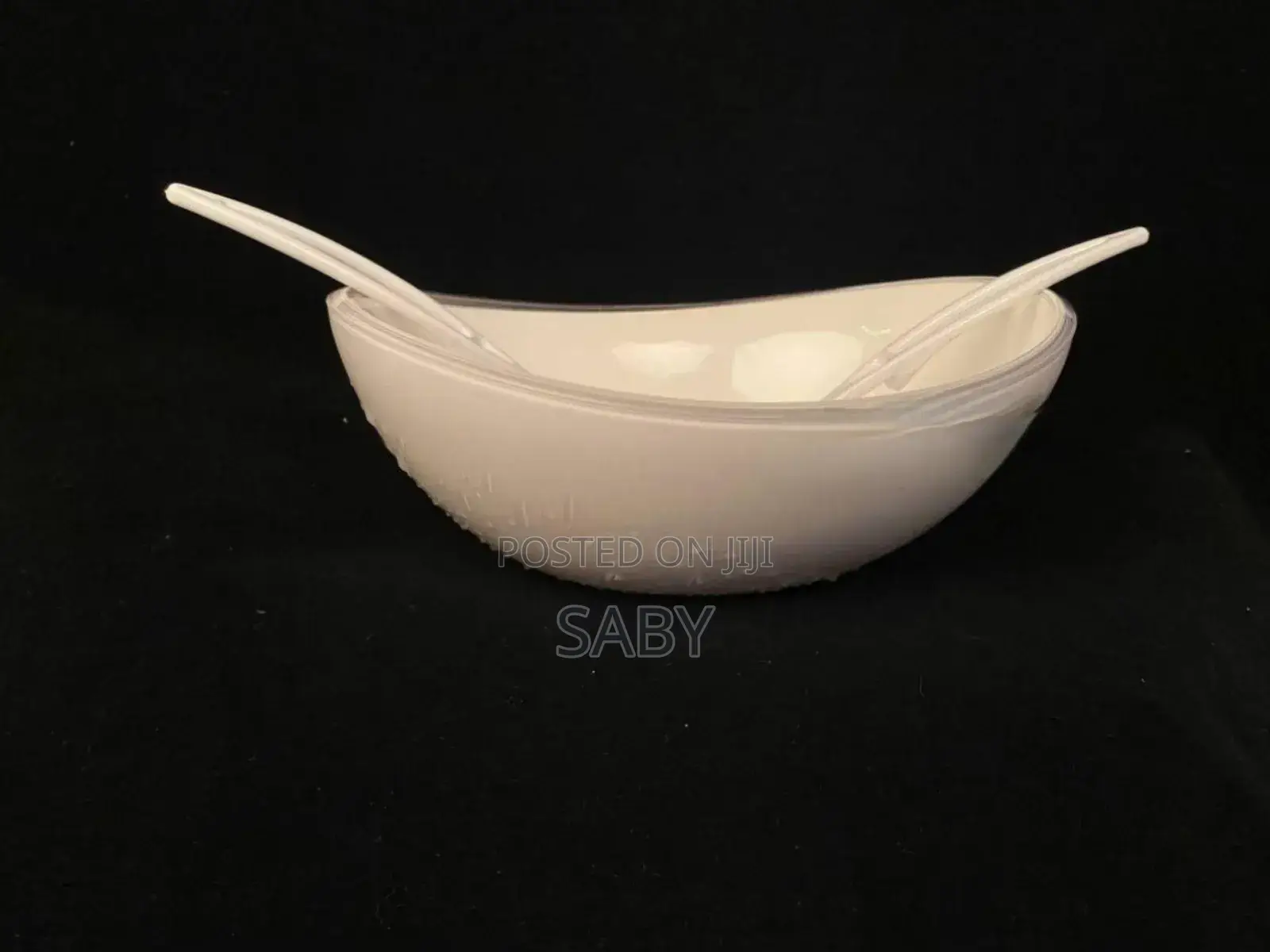 Salad Serving Bowl With Fork And Spoon