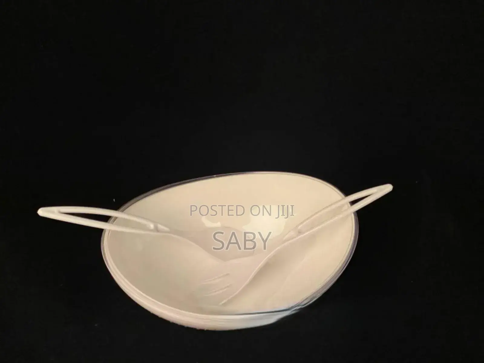 Salad Serving Bowl With Fork And Spoon
