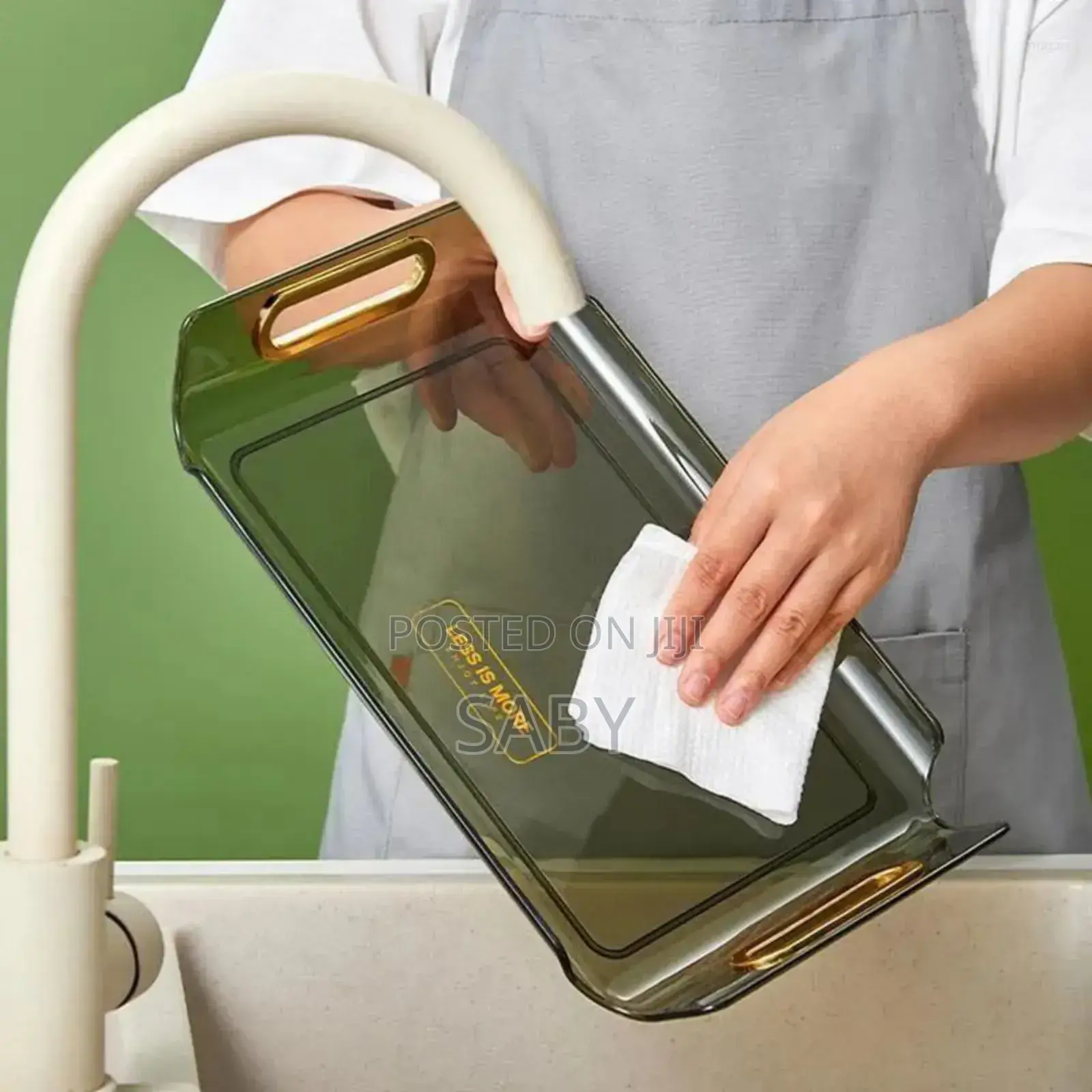 Serving Tray With Golden Handle