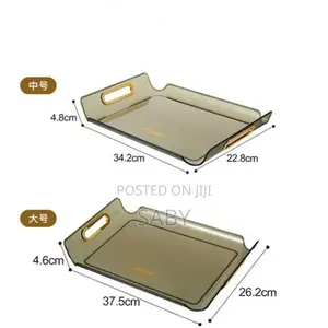 Serving Tray With Golden Handle