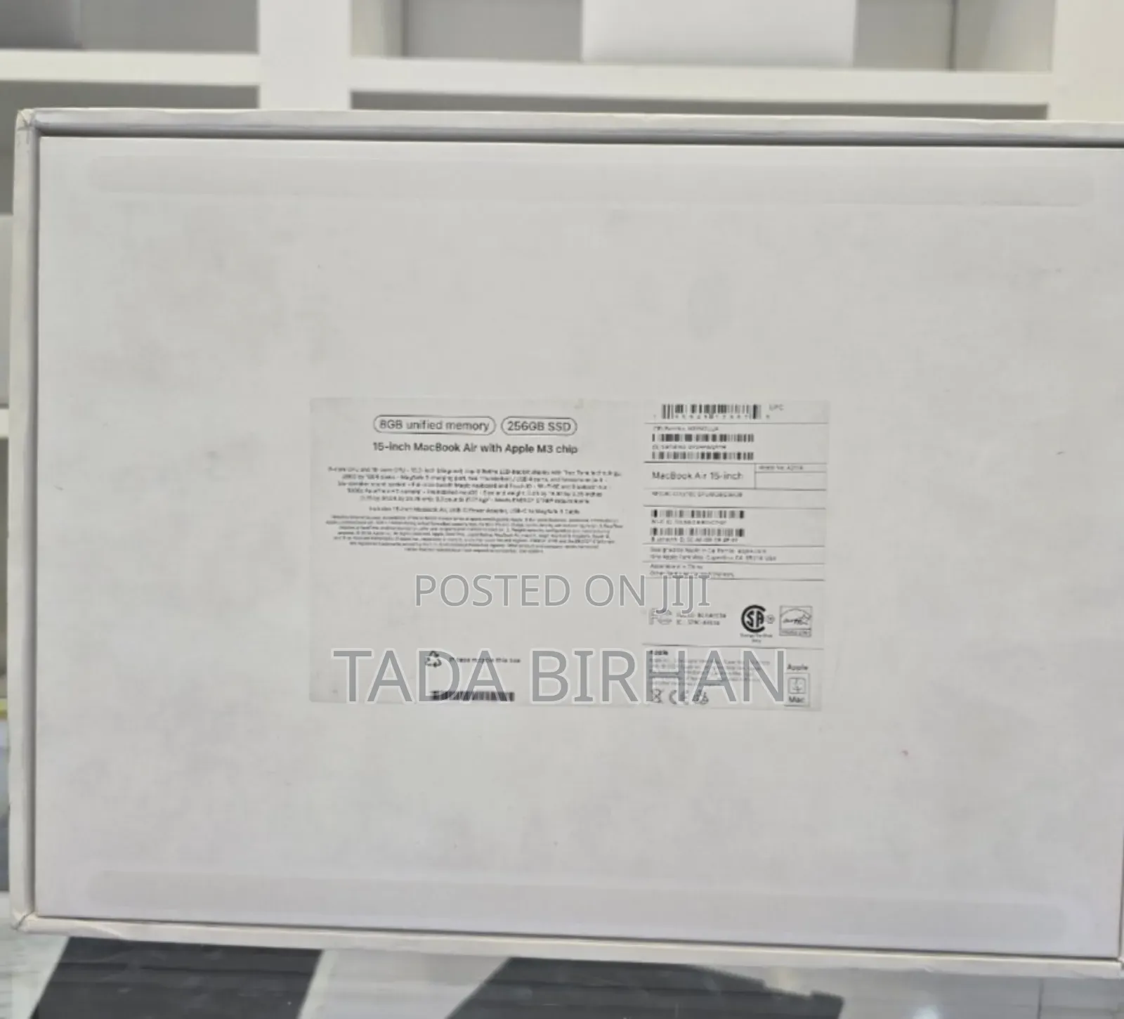 New Laptop Apple MacBook Air 2024 M3 15-Inch 8GB Apple M3 SSD 256GB