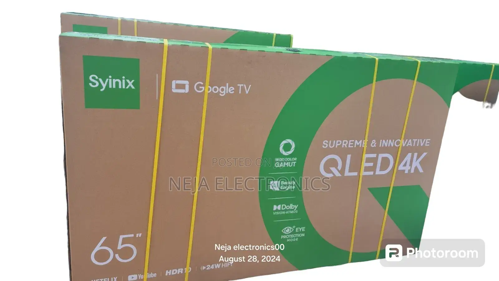 Syinix Tv 65in Google Tv Qled for Sale Price Free Delivery