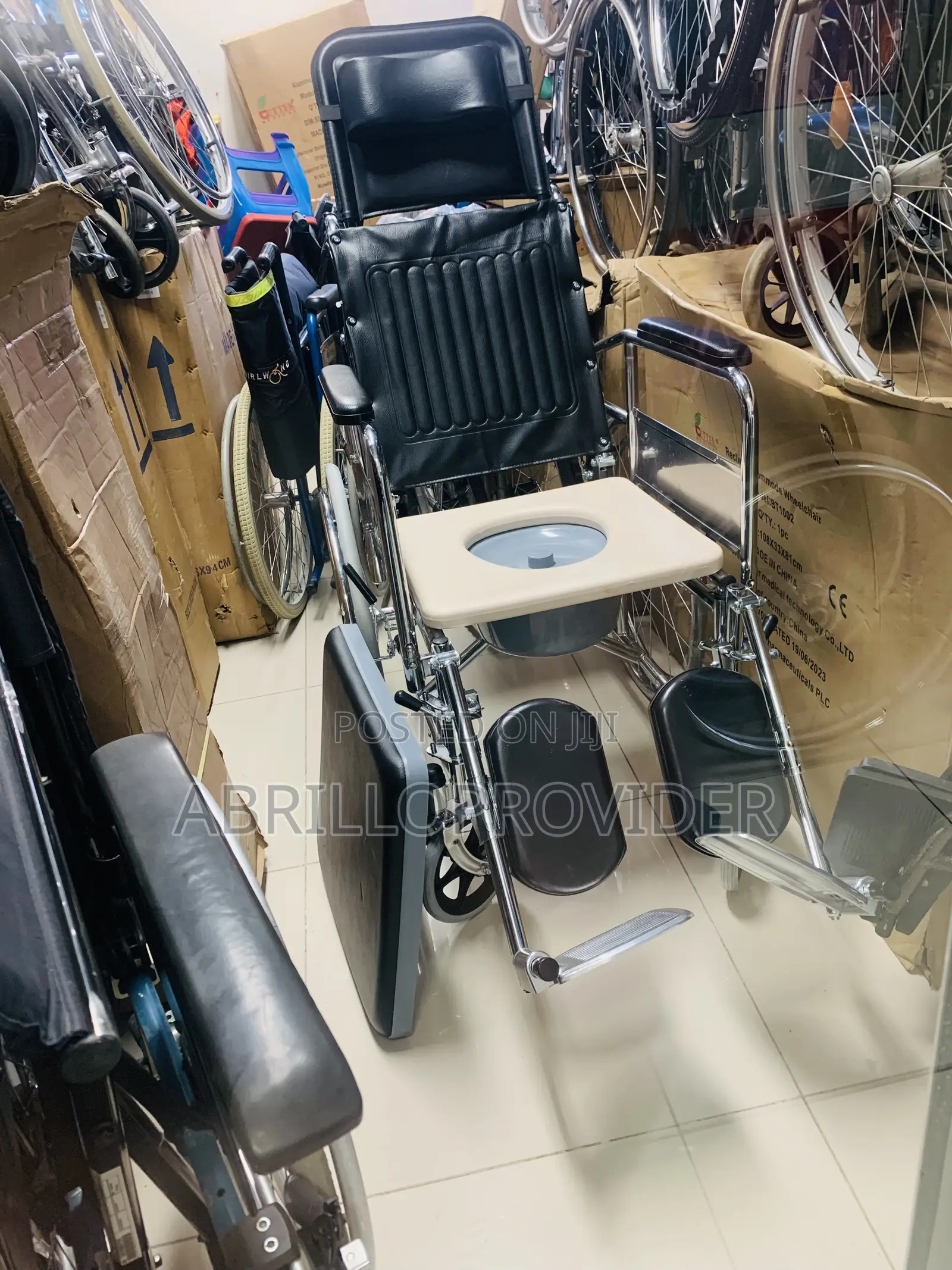 High Back Full Reclining Wheelchair With Removable Armset