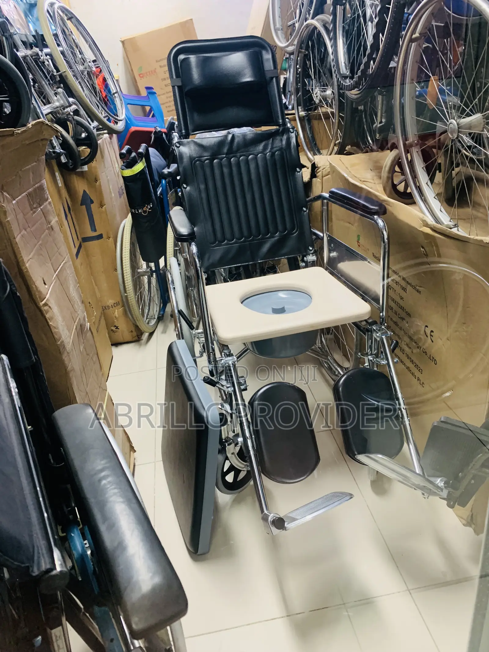 High Back Chair Fully Adjustable Wheelchair, Multifunctional