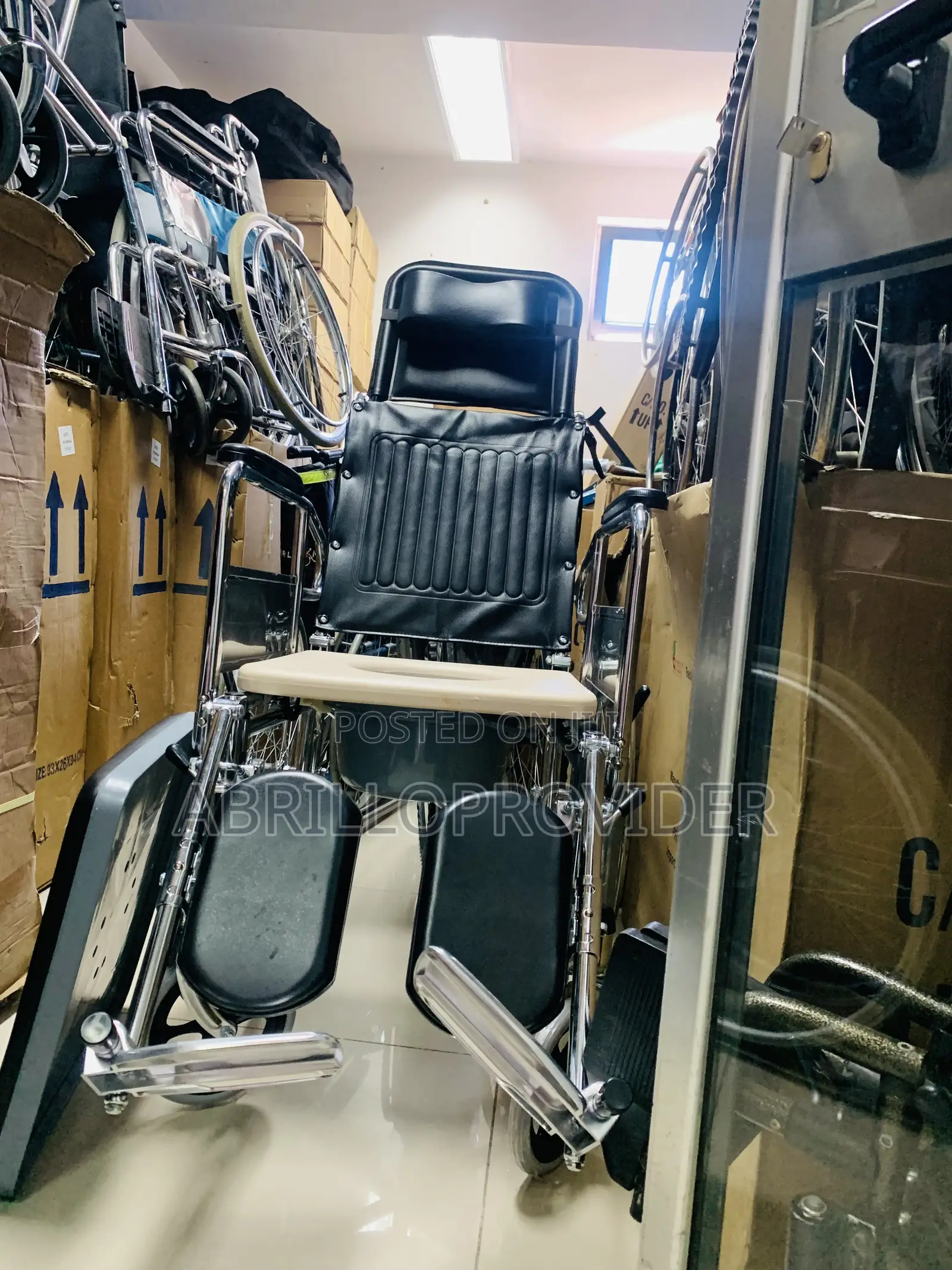 Multi-Function Reclining Toilet Wheelchair, High Back Chair