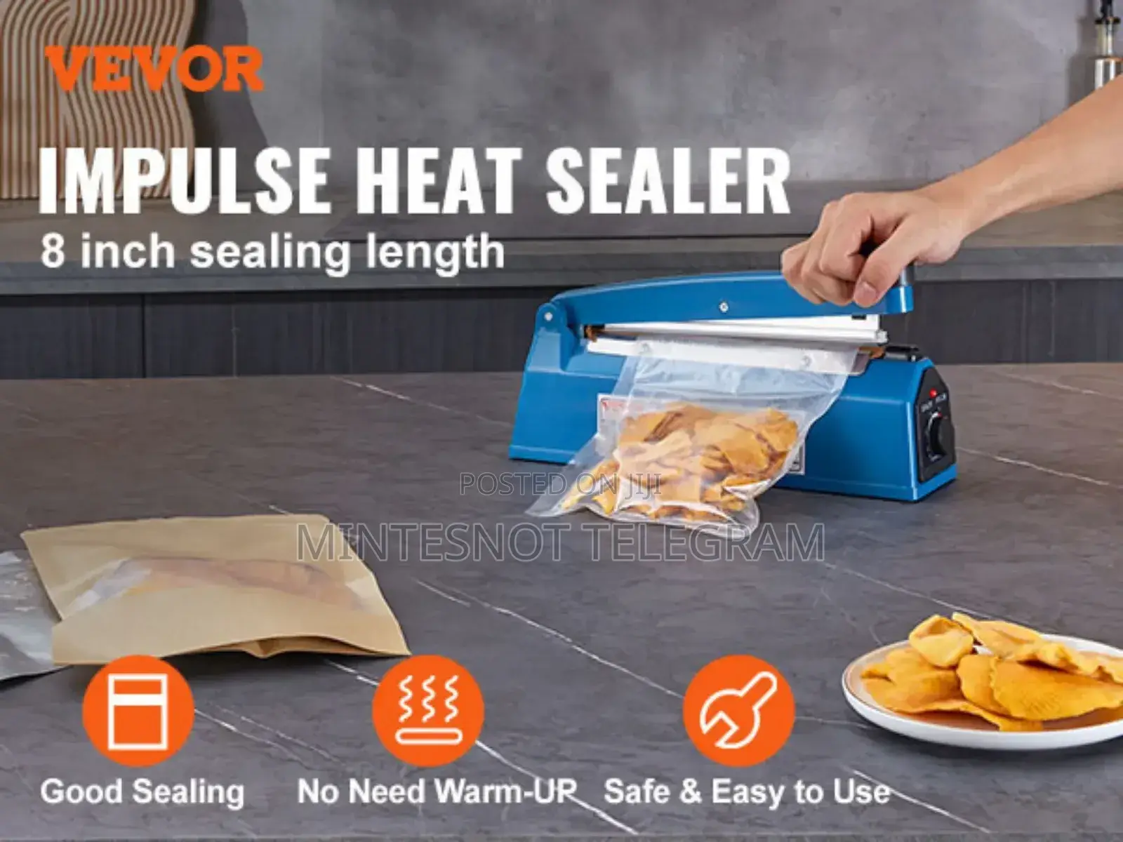 Impulse Heat Sealer Plastic Sealer Packaging የላስቲክ ማሸጊያ