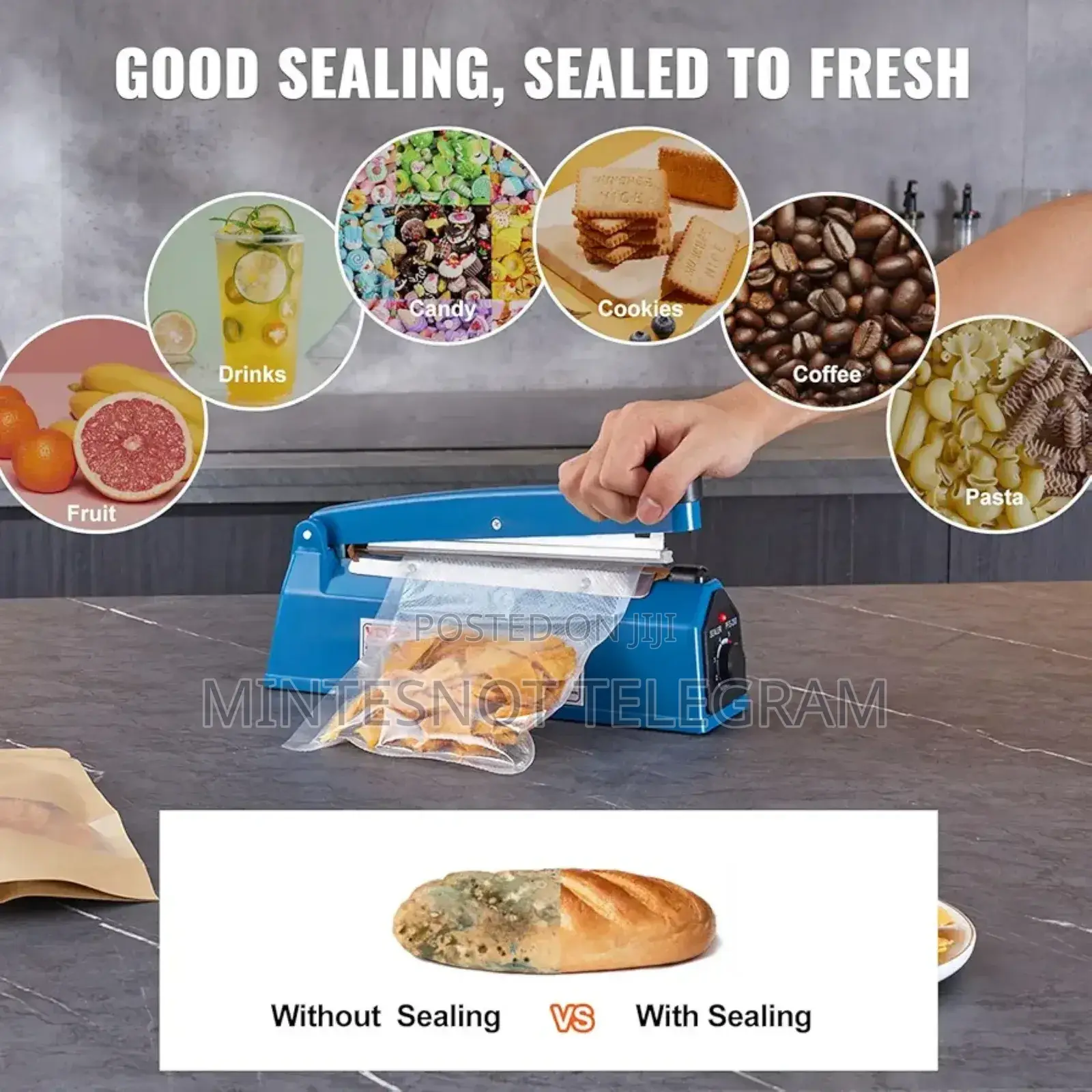 Impulse Heat Sealer Plastic Sealer Packaging የላስቲክ ማሸጊያ