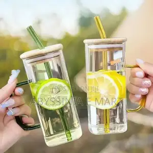 Glass Mug With Straw