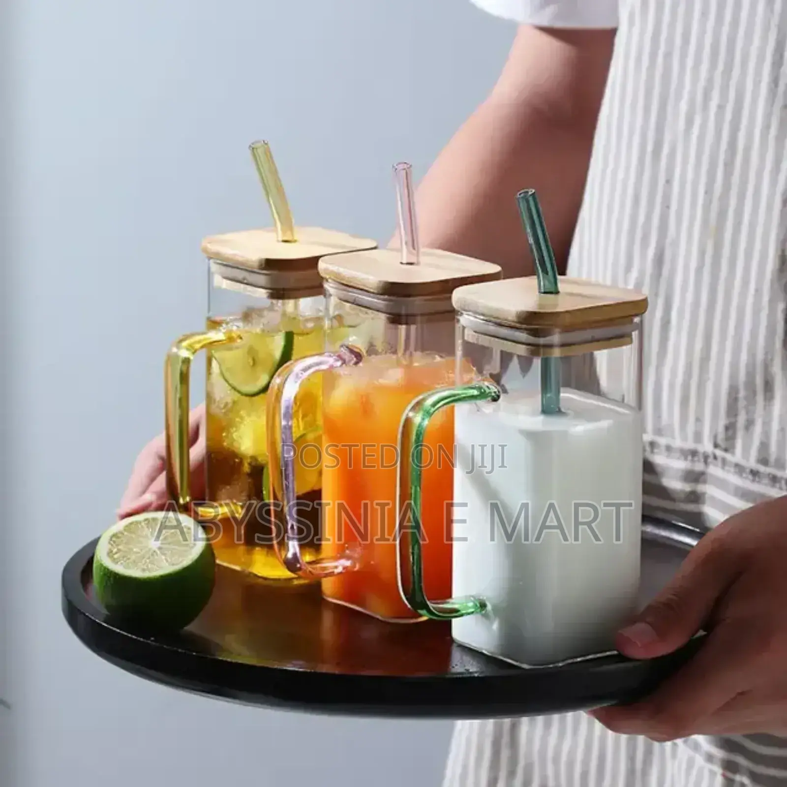 Glass Mug With Straw