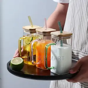 Glass Mug With Straw