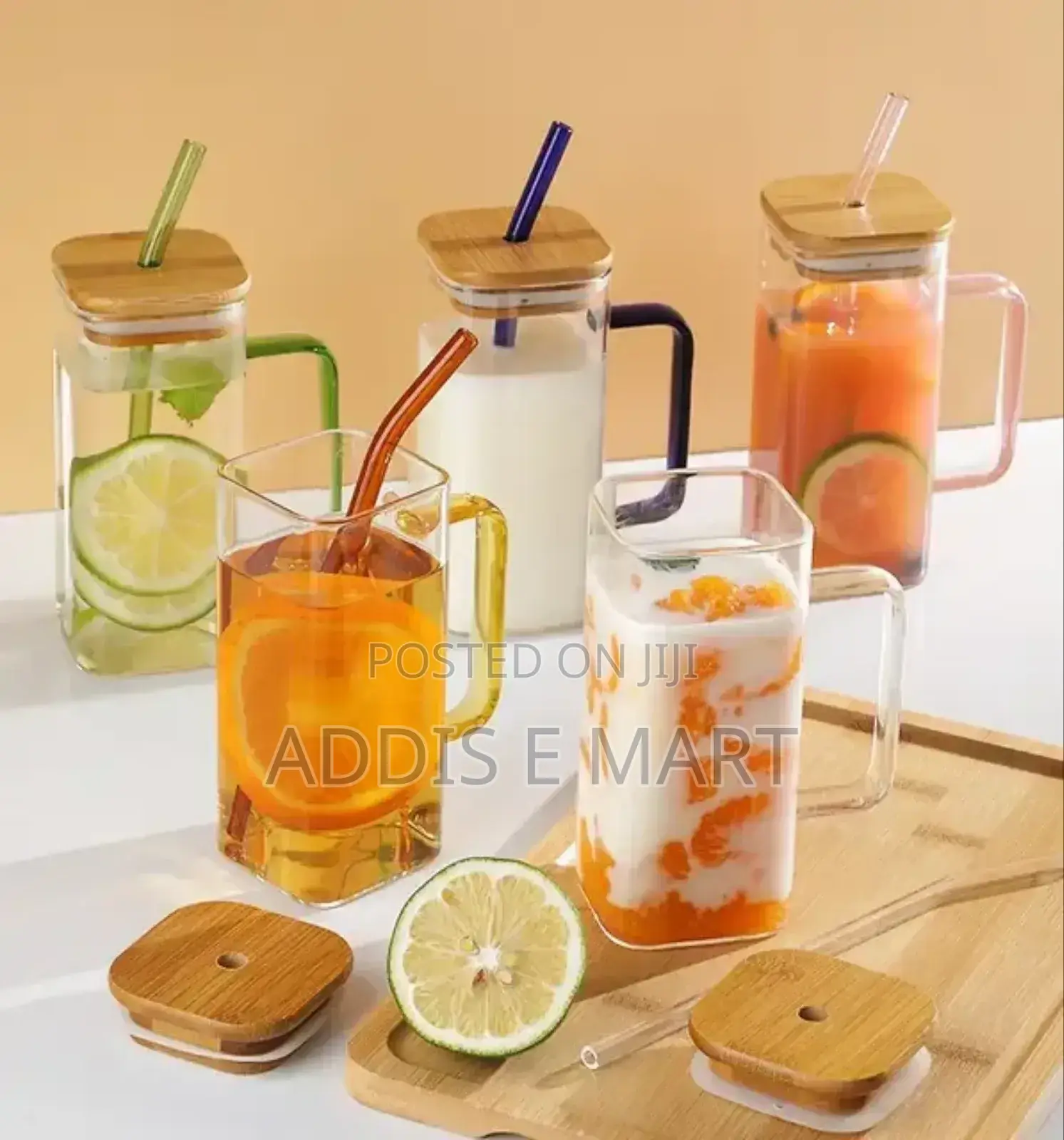 Glass Mug With Straw