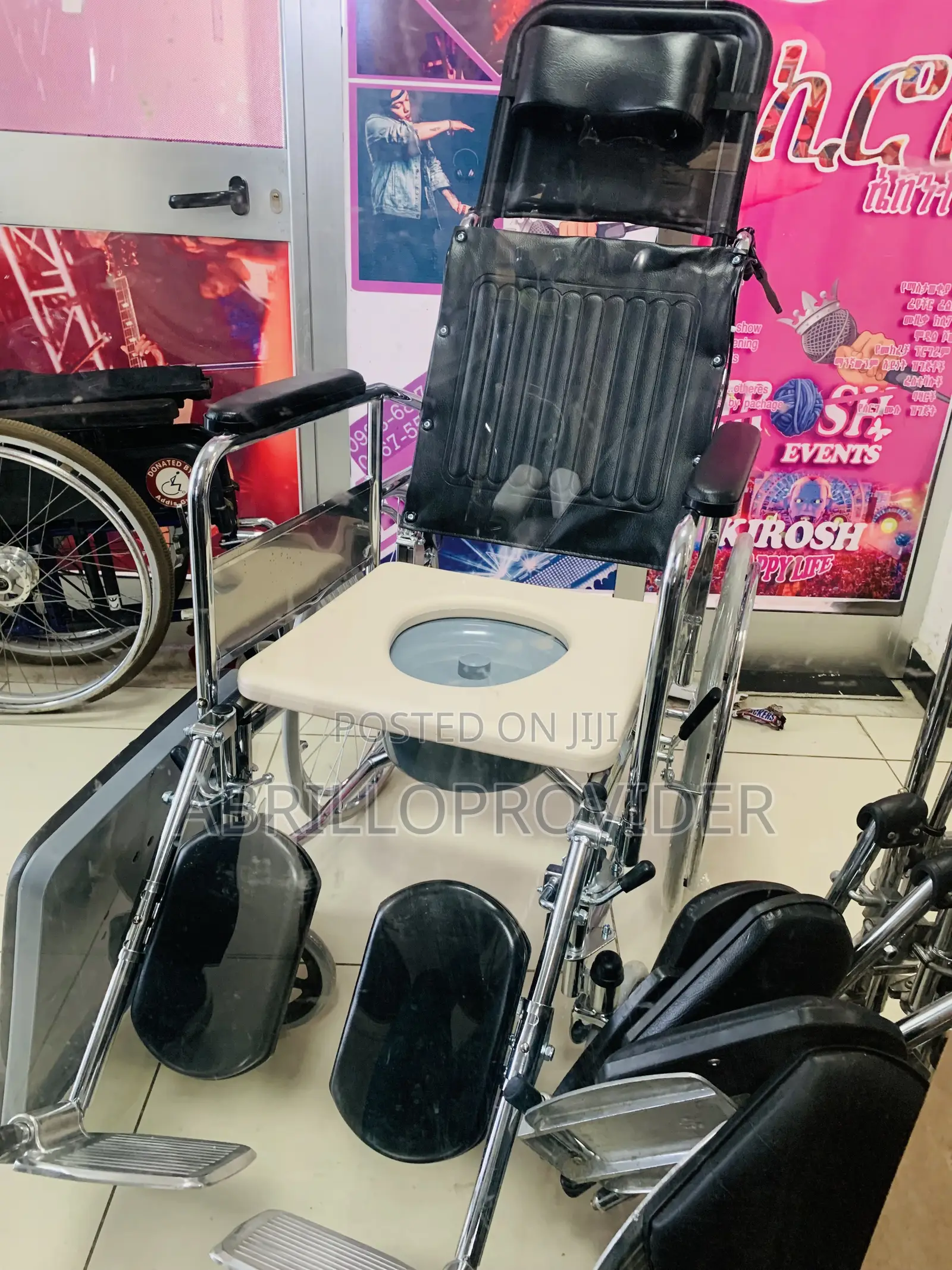 Reclining Manual Wheelchair, Lightweight Toilet Wheelchair