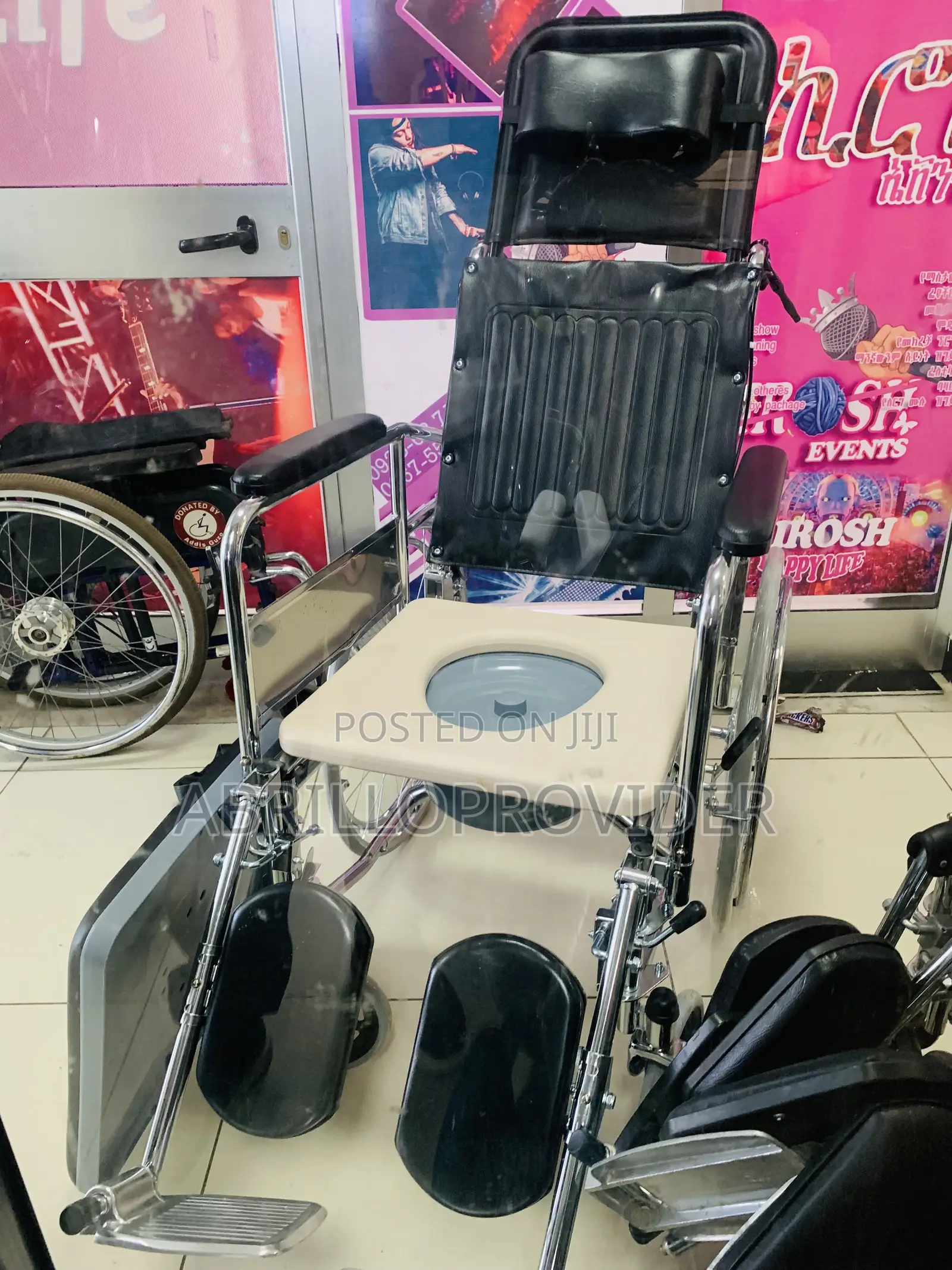 Reclining Manual Wheelchair, Lightweight Toilet Wheelchair