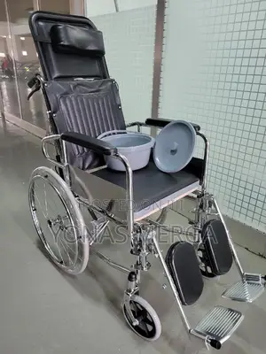 Reclining Wheelchair Bed Type Commode/Cot Come W/Reclining