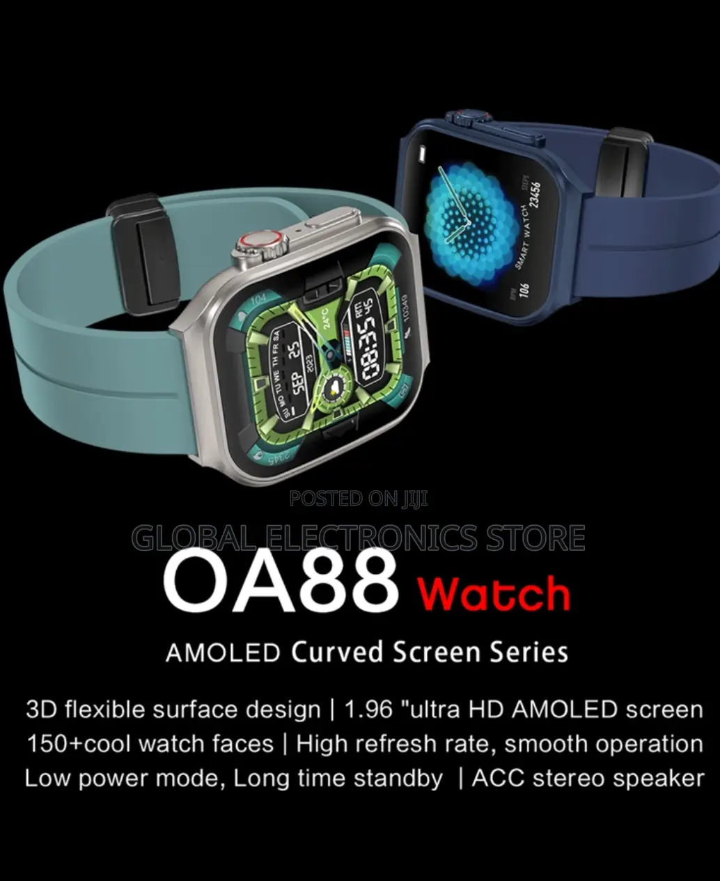 AMOLED Clear Screen 3D Flexible Surface Design Smart Watch