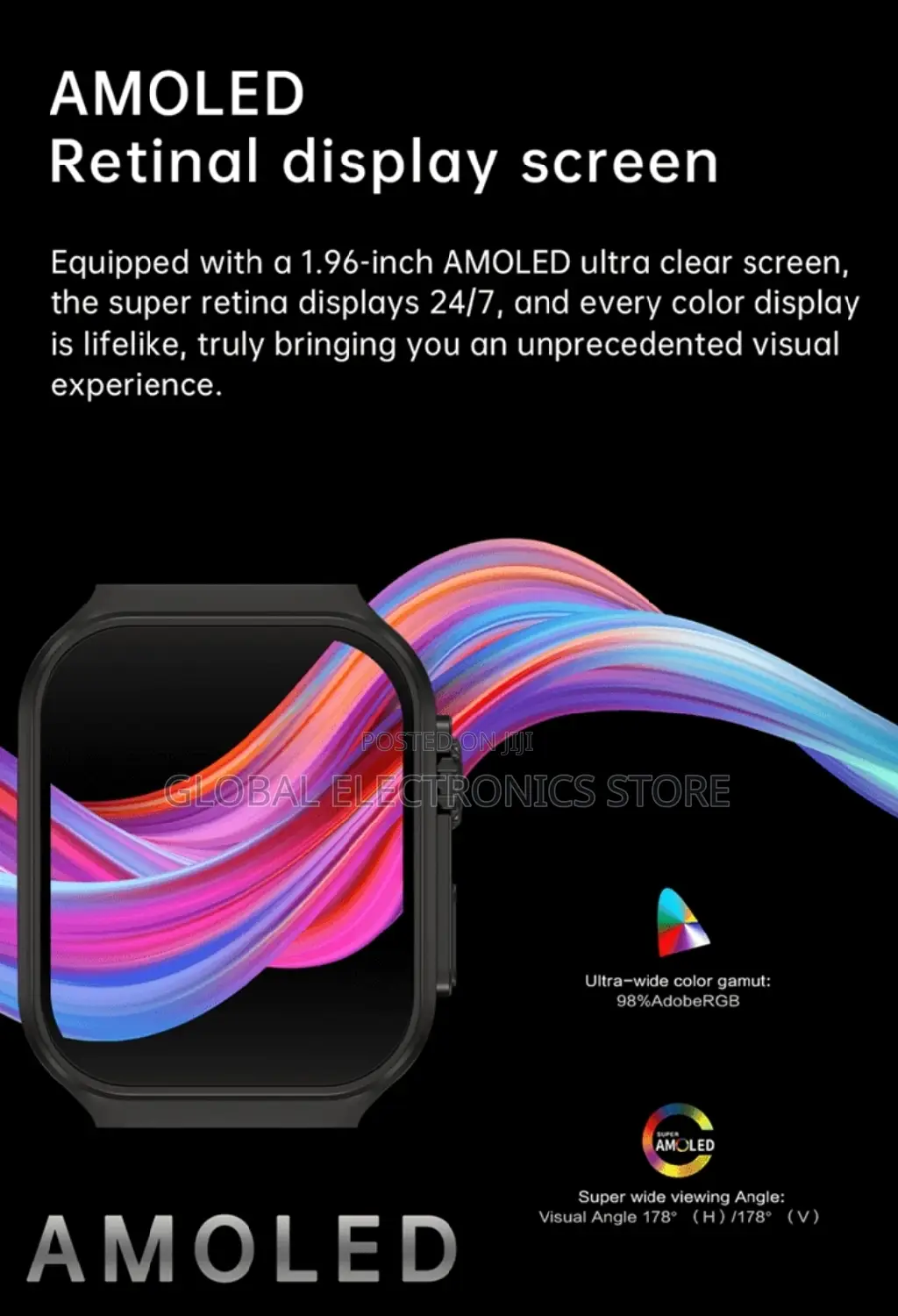AMOLED Clear Screen 3D Flexible Surface Design Smart Watch