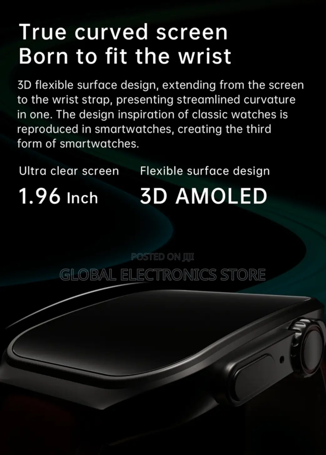 AMOLED Clear Screen 3D Flexible Surface Design Smart Watch