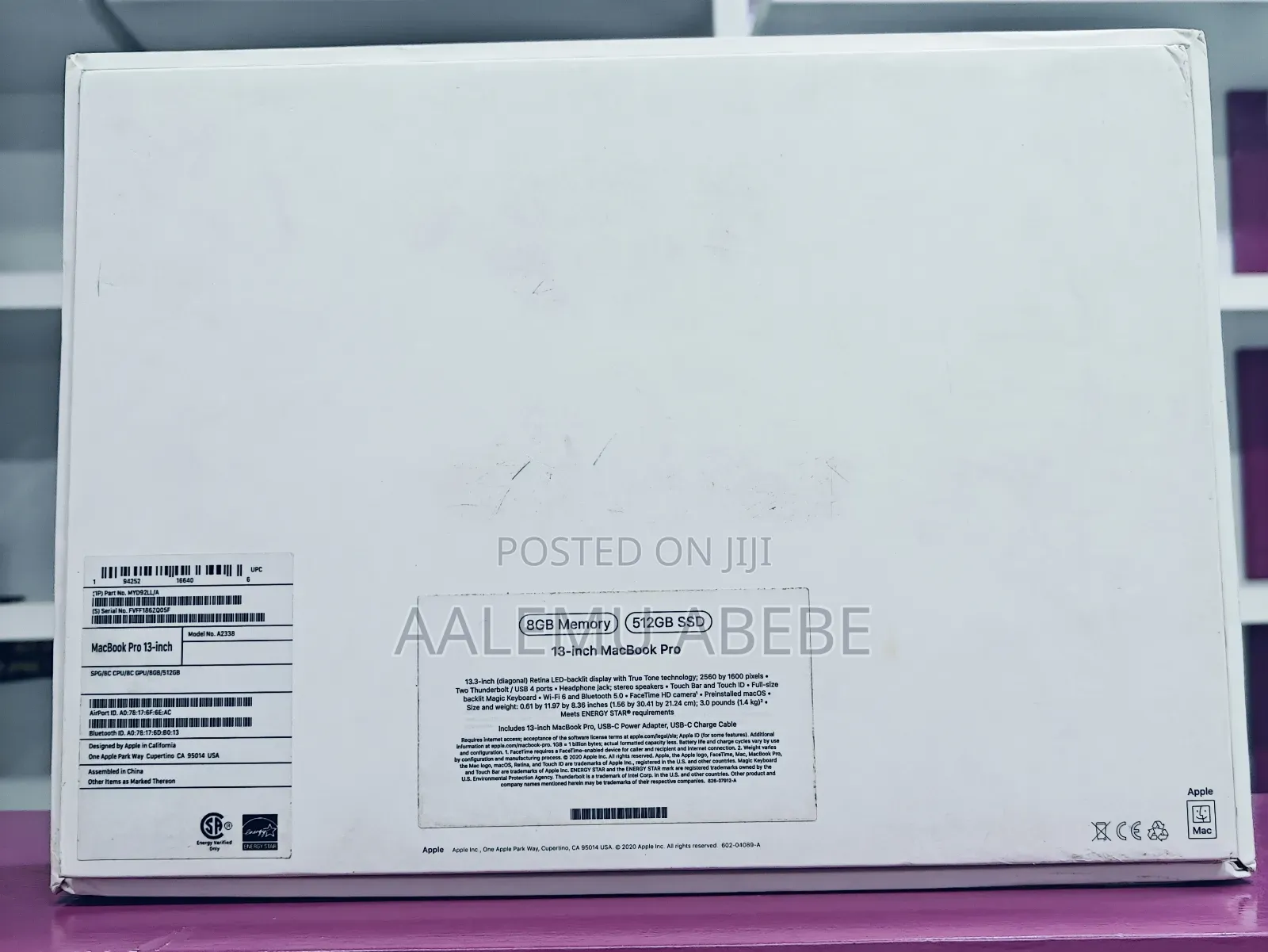 New Laptop Apple MacBook Pro M1 8GB Apple M1 SSD 512GB