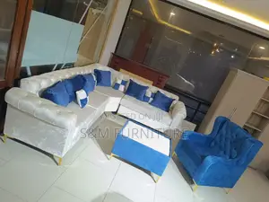 Photo - L Shape Sofa Plus King Size With Table and Aluminium Legs