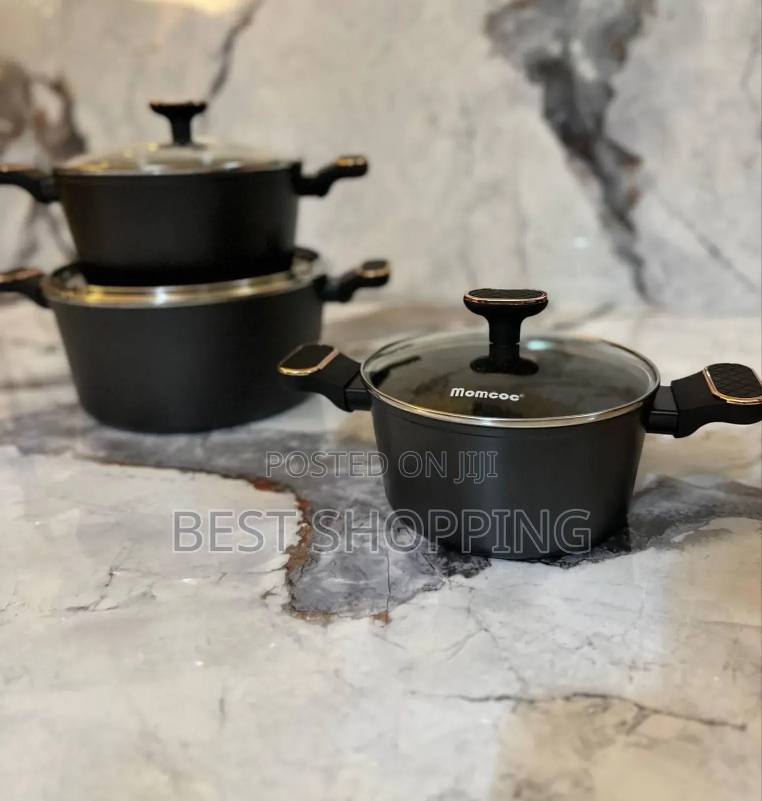 Momcoc 3 in 1 Granite Non Stick Cookware