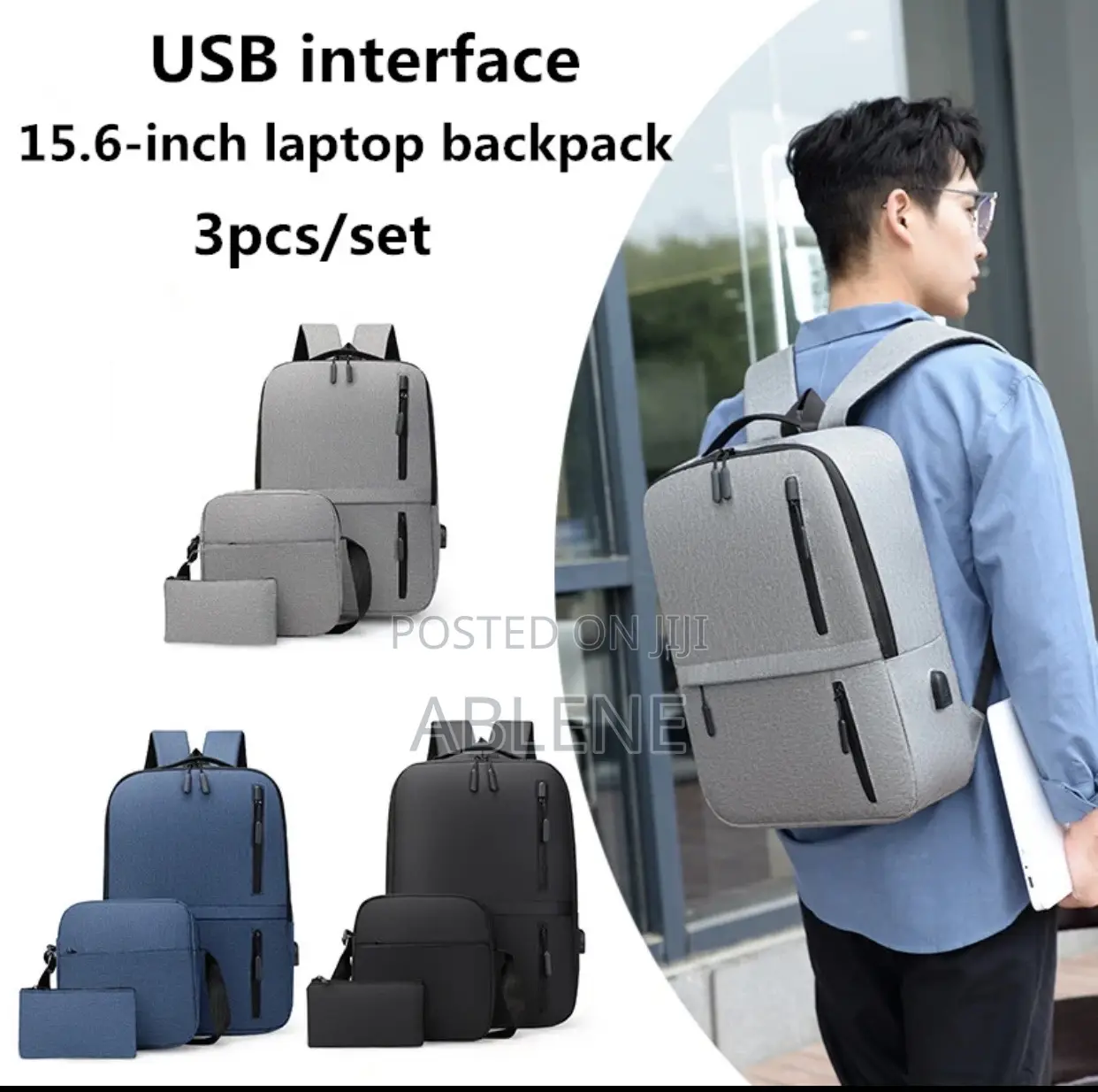 3 PCS Bag School Bag (ለማንኛው አገልግሎት የሚሆን)