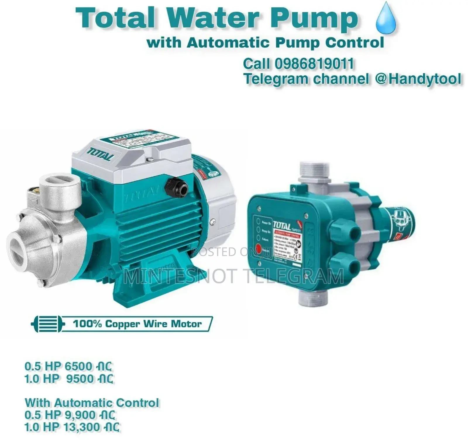 Total Water Pump 0.5 Hp 1.0 Hp