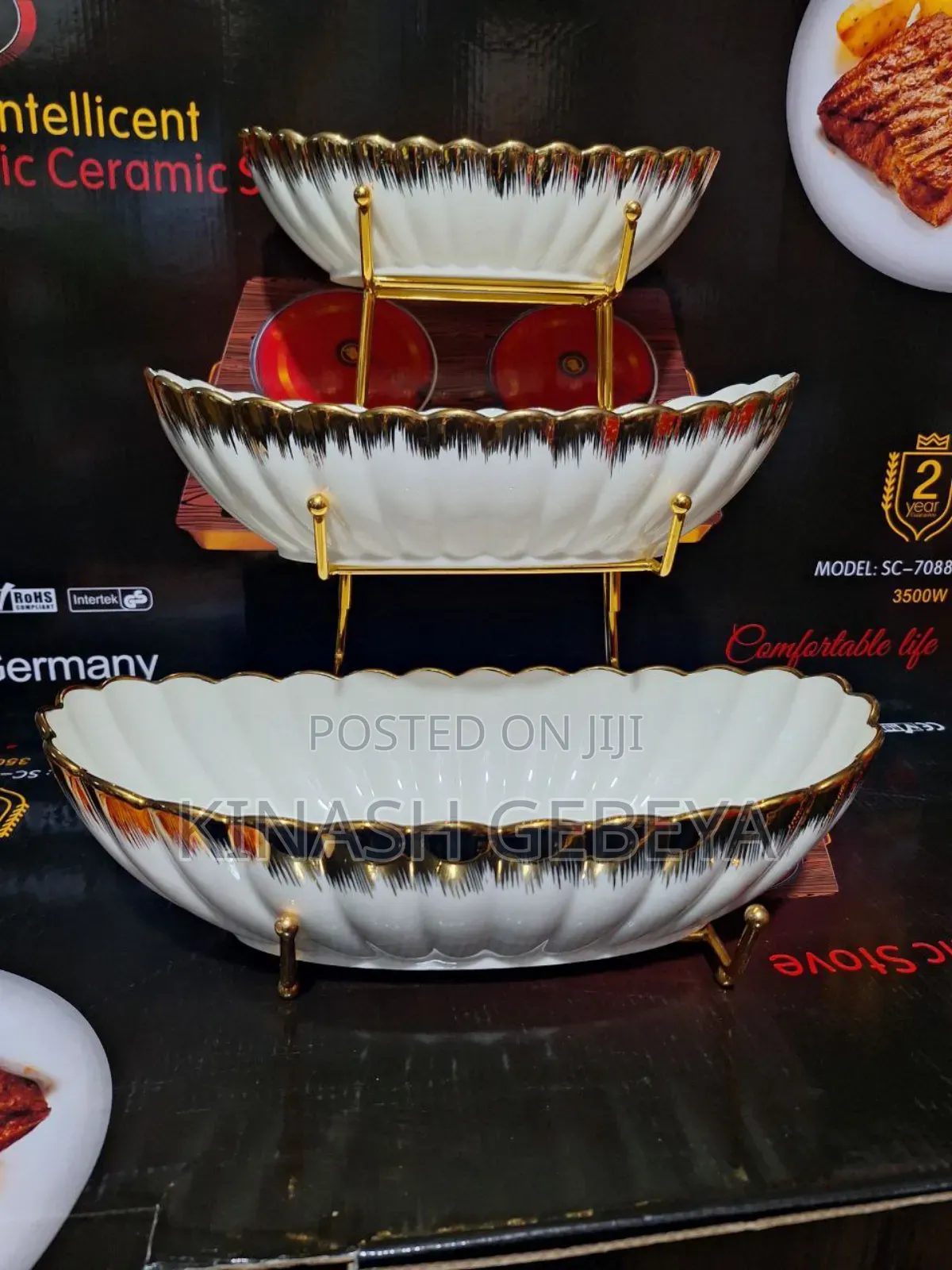 3pcs ሴራሚክ ወጥ ማቅረቢያ