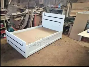 Photo - Bed 120cm MDF ጠንካራ