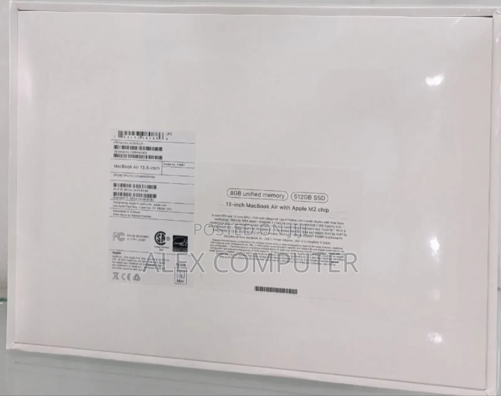 New Laptop Apple MacBook Air 2022 M2 8GB Apple M2 SSD 512GB